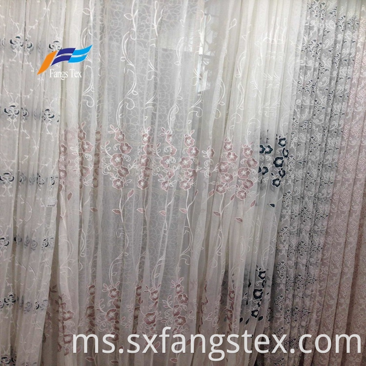 100% Polyester Embroidered Wide Voile Curtain Fabric 5